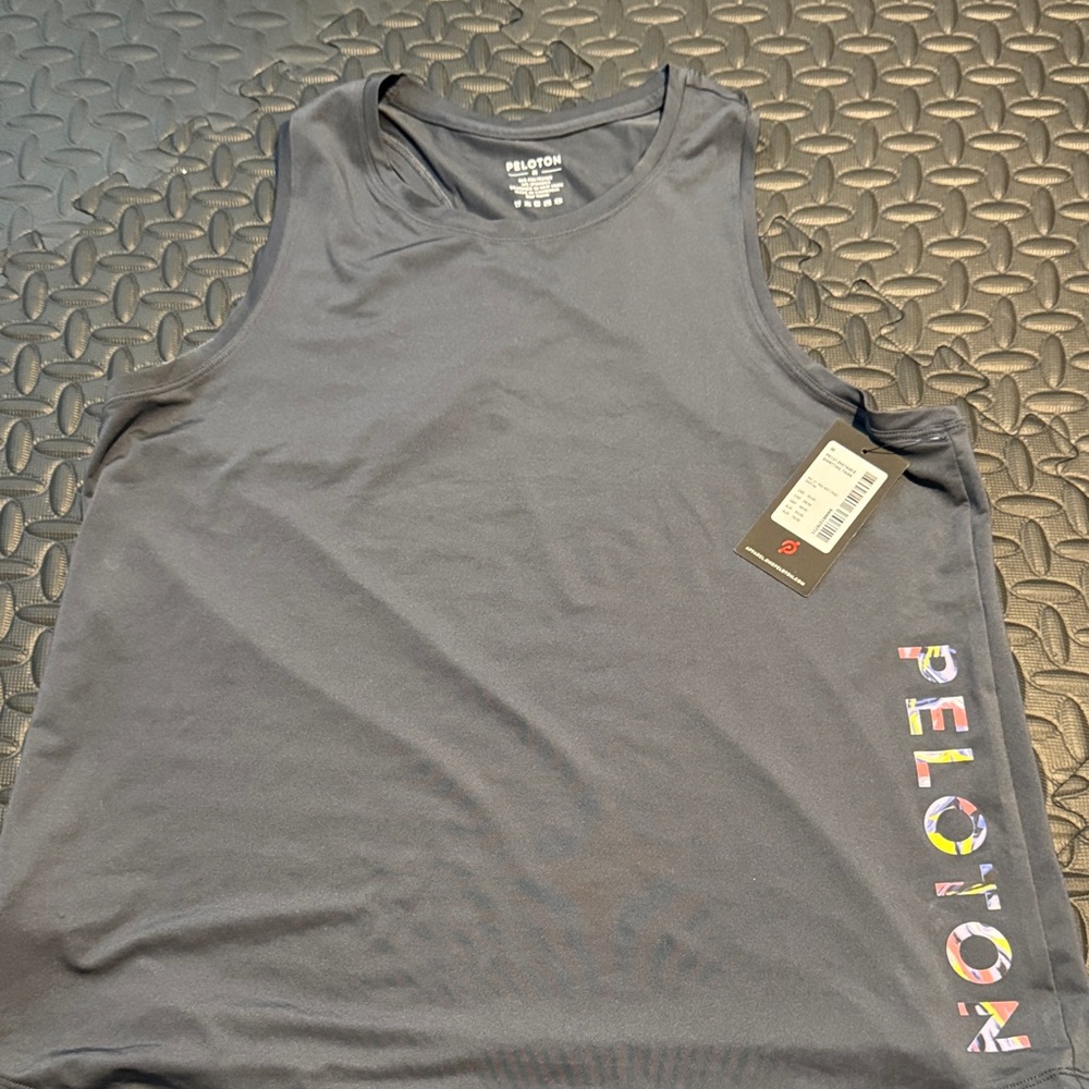 Peloton Charcoal Tank with Multicolor Logo